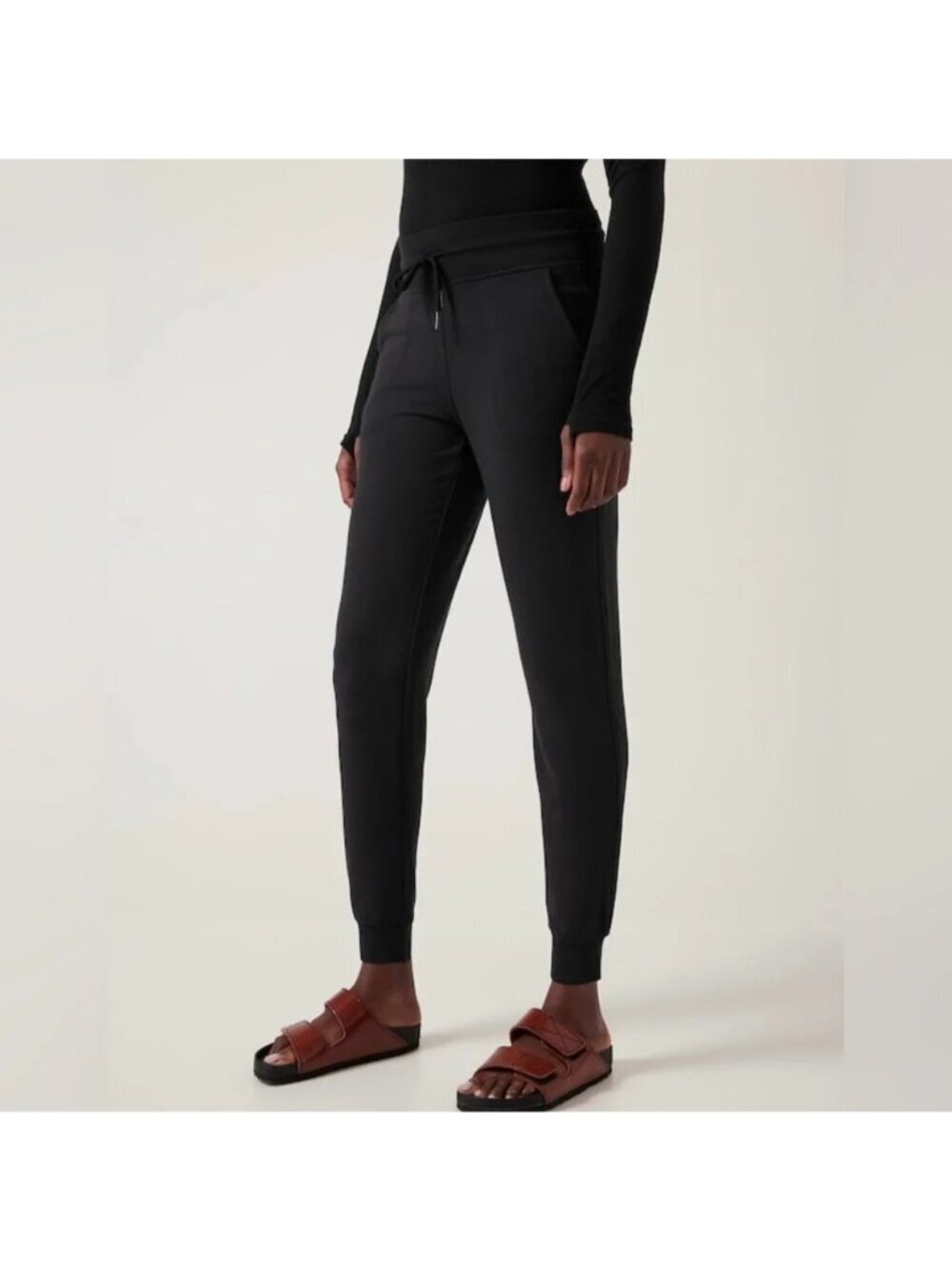 ATHLETA balance jogger pants black SMALL elastic waist athletic athleisure